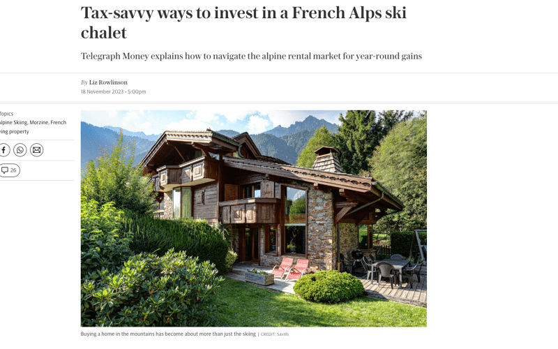 The Telegraph - Tax-savvy ways to invest in a ski chalet in the French Alps